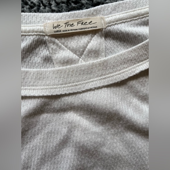 NWOT Free People Staycation Thermal Top, White - L - Picture 3 of 3